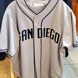 Men's San Diego Padres Majestic Gray Road Official Cool Base Jersey XL